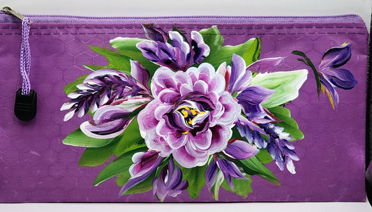 Hand-painted Floral "WOW!" Collection Zipper Pouch