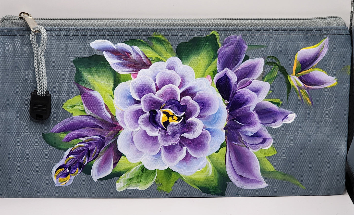 Hand-painted Floral "WOW!" Collection Zipper Pouch